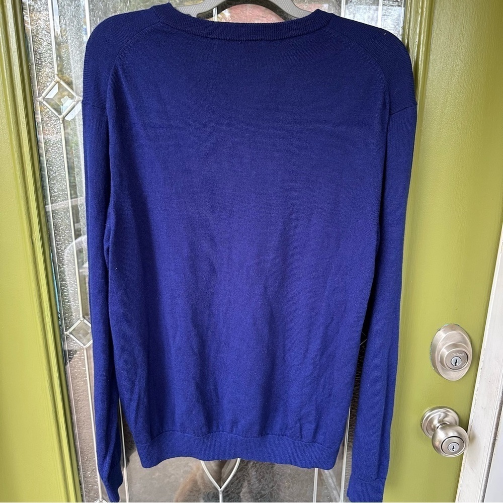 Turnburry Men’s Large Blue Long Sleeve 100% Fine Merino Wool Sweater - Picture 5 of 5
